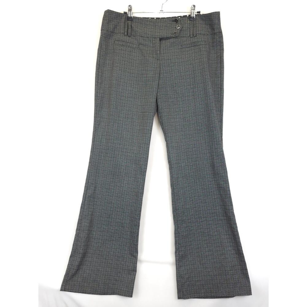 Joe B Dress Pants Wide Leg Twill Stretchy Jr Women 13 Black White Office Career